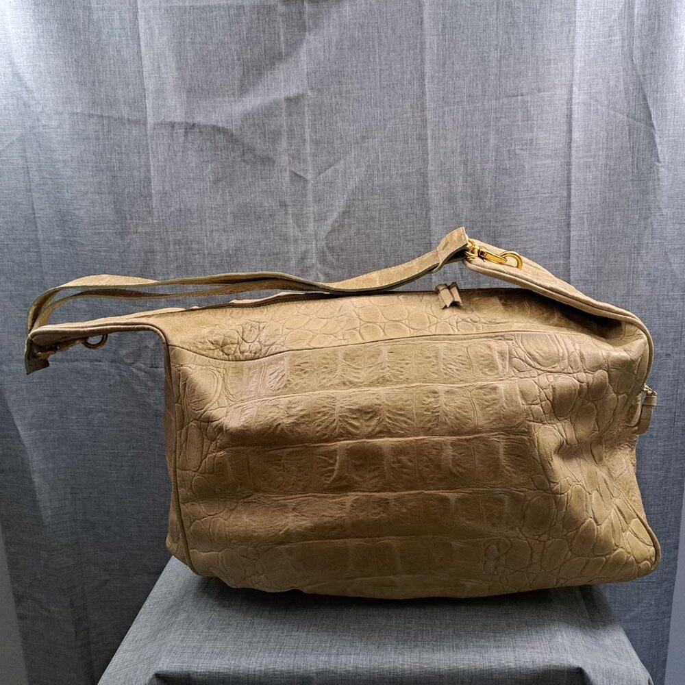 Tangaroa Venezia VINTAGE Italian Leather Crocodile Duffel Travel Bag - Picture 2 of 16